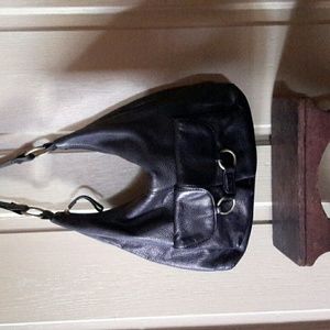 Hobo black leather handbag